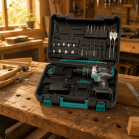 Kit d'accessoires pour perceuse sans fil avec batterie au lithium et arbre flexible, coffret rigide en alliage d'aluminium pour usage professionnel