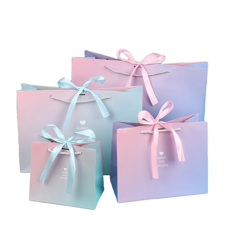 Kustom mewah belanja pernikahan pakaian parfum perhiasan tas kemasan kertas kecil tas hadiah dengan Logo Anda