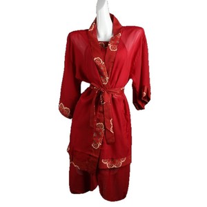 Robe de mariée sexy transparente style Hanfu, chemise de nuit en mousseline rouge pour femme, costume de jeu de rôle style Cheongsam - Product Image 4