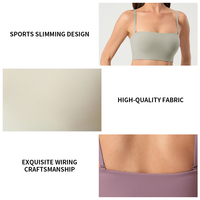 Kameja Yoga Pilates Gym Camisole Bandeau OEM Custom 77% Nylon+23% Spandex, Nyaman, Sensasi Kulit Telanjang, Ramah Kulit, Tali Spaghetti