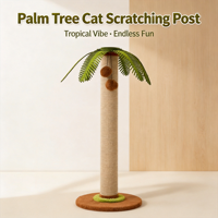 Griffoir pour chat en sisal moderne de 45 cm, stable, en forme de palmier, jouet interactif pour chat avec balles en peluche