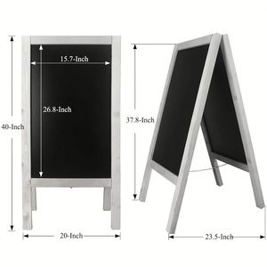 Letrero de acera de madera blanca personalizado con marco en A, de doble cara, 20x40 pulgadas, tipo pizarrón independiente para publicidad - Product Image 2