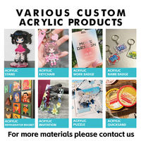 Supports en acrylique transparents personnalisés pour billets, briques de mahjong et objets artisanaux en plastique, avec animation étoilée personnalisée