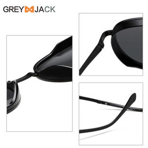 Lunettes de soleil rondes rétro Greyjack, monture noire TR90, polarisées UV400, unisexes, mode, protection solaire, extérieur, cyclisme, conduite - Product Image 1