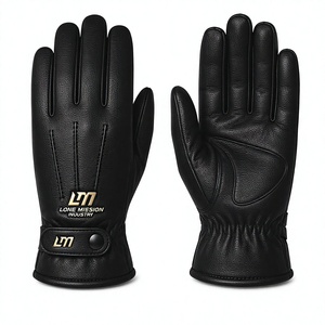 Lone Mission Industry Leather Touch Screen Motorcycle <b>Gloves</b> Wrist Length Unlined Thermal Eco-Friendly Sporty Style Black Winter - Product Image 5