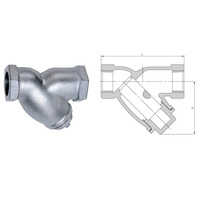 Filtre à tamis industriel de type Y à bride de précision personnalisé 20 mailles d'écran en acier inoxydable de perforation média de base industriel