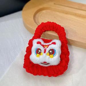 Porte-monnaie en peluche tissée <span class=keywords><strong>de</strong></span> style dessin animé, sac <span class=keywords><strong>de</strong></span> rangement portable pour écouteurs, mignon, unisexe, <span class=keywords><strong>cœur</strong></span>, fait à la main, crochet, rembourrage en coton PP - Product Image 6