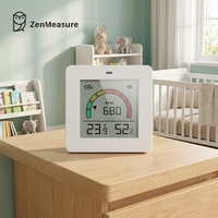 Détecteur de CO2 intelligent ZenMeasure 5.0 avec mesure de la température et de l'humidité, portable et durable