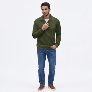 Half Zip Sweatshirt Men's Quarter Zip up Pullover Long Sleeve Polo Sweatshirt Slim Fit <b>Mock</b> <b>Neck</b> Sweaters with Pocket for Men - Product Image 1