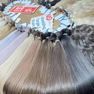 Precio al por Mayor, Extensiones de Cabello Vietnamitas Crudas, Tejidas a Mano, 100% Cabello, Sin Enredos, Sin Caída, Color Personalizado - Product Image 4