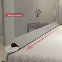 Cama para niños, cerca de seguridad suave para bebés, barandilla anticaída, barandilla para cama para bebés con un lado elevado