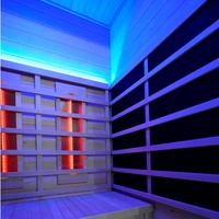 Sauna Inframerah Dalam Ruangan Desain Hitam Mewah untuk 2 Orang, Sauna Uap Kering untuk Relaksasi