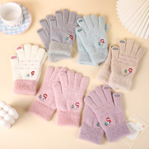 Guantes De Invierno Para Mujer Forro Cálido - Guantes Gruesos De Punto De Lana Acogedora Manoplas (Beige) | Bodega Aurrera En Línea