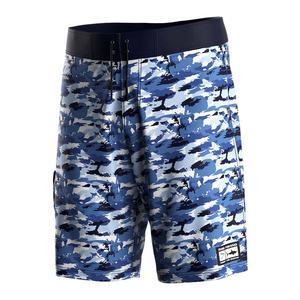 Shorts de pêche à séchage rapide avec protection UV, extensibles dans 4 directions, confort toute la journée, camouflage bleu - Product Image 1