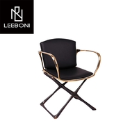 Chaises de salle à manger à pieds croisés en cuir véritable de luxe personnalisé Mobilier de salle à manger de luxe moderne