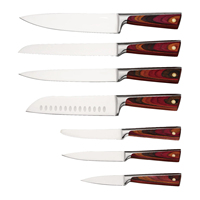 Nouveau design ensemble de couteaux de chef de cuisine en acier inoxydable de haute qualité avec manche en bois Pakka forgé