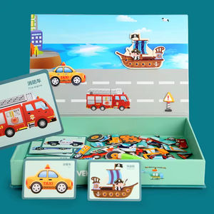 <span class=keywords><strong>Jeu</strong></span> de puzzle en bois pour véhicules, livre magnétique <span class=keywords><strong>d</strong></span>'apprentissage du trafic, tableau de dessin, jouet en bois Montessori, ensemble cadeau <span class=keywords><strong>d</strong></span>'apprentissage précoce - Product Image 3