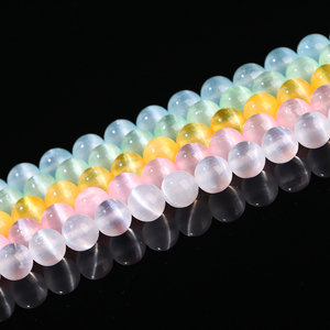 JD GEMS Vente en gros de perles de sélénite multicolores, œil de chat, pierres précieuses irisées, pierres précieuses en vrac pour la fabrication de bijoux DIY, projets d'artisanat - Product Image 3