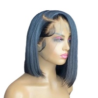 Perruque Lace Front Double Drawn Ultra-Lisse en Fibre Synthétique Haute Température, Vente en Gros Usine