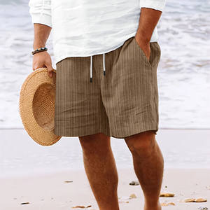 Pantalones de Playa a Rayas para Hombre, Estilo Europeo Americano, Transpirables, de Poliéster/Algodón, con Cordón Ajustable, Novedad 2024 - Product Image 2