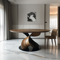 Table à manger ronde en bois massif pour 8 personnes, style nordique, fabriquée à la main, écologique, durable, meubles de salle à manger