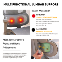 Chaise de bureau ergonomique multifonctionnelle en nylon avec massage, soutien lombaire, réglage de la profondeur de l'assise, repose-pieds rétractable, siège de direction