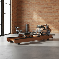 Rameur en bois résistant à l'eau, utilisation à domicile, fitness d'intérieur, pliable, réglage de la résistance, pour un poids utilisateur maximal de 150 kg