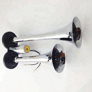 Klaxon d'air à double <span class=keywords><strong>trompette</strong></span> en zinc chromé pour tous <span class=keywords><strong>les</strong></span> véhicules 12V camions Lorrys Trains bateaux voitures fourgonnettes - Product Image 5