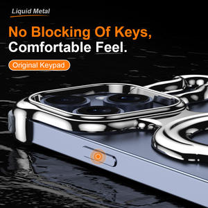 جراب هاتف زاوية من سبائك الألومنيوم لهواتف آيفون 16 15 14 13 برو ماكس، غطاء حماية بدون إطار بملمس المعدن الأصلي للهاتف المحمول وملحقاته - Product Image 3