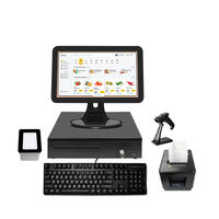 Terminal de caisse tout-en-un avec écran tactile capacitif 10 points de 15,6 pouces, Win10/Android, scanner, imprimante, Wi-Fi 6, NFC