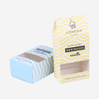 Emballage de luxe pliable auto-élevant en carton rigide personnalisé avec logo, pour sachets de thé et café, finition mate et gaufrage