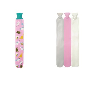 Cartoon animal print long <b>strip</b> knitted hot water bottle, <b>PVC</b> hot water bottle, hot and cold water dual-use hot water bottle - Product Image 1