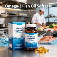 Capsules d'huile de poisson oméga-3 sans odeur, sans sucre, sans conservateurs, favorisant le bien-être quotidien, complément nutritionnel pour adultes