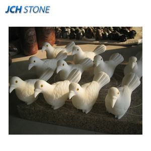 Sculpté à la main en pierre naturelle Animal oiseau sculpture en marbre blanc pierre colombe Pigeon Sculpture Statue sculptures - Product Image 2
