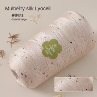 Fil à crocheter Dimuni 400g Soie/Coton, 2.5 Count, torsion uniforme, pour perles tricotées à la main DIY avec motif teint