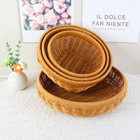 Panier de rangement en rotin tressé écologique A1744 pour la maison – Idéal pour ranger fruits, fruits secs, légumes, pain – Design moderne et épuré