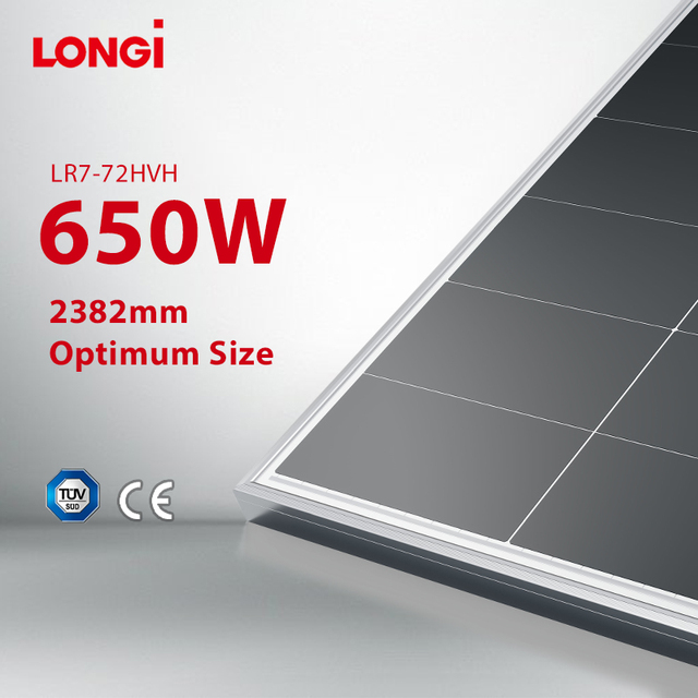 Longi Hi MO 9 10 LR7-72HYD Half Cell Bifacal Monocrystalline 640W 645W 650W 655W 660W Longi Panel Solar Price