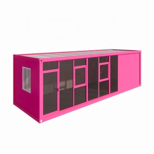 Casa Contenedor Prefabricada Rosa con Cristal, Ideal para Tiendas de Ropa, Cafeterías, <span class=keywords><strong>Bares</strong></span>, Casa Móvil - Product Image 4