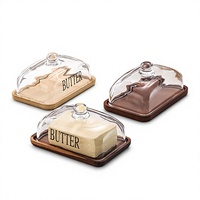 Plateau à gâteau en verre transparent avec couvercle, plat de dessert rectangulaire minimaliste, assiette de table de style occidental pour la mise en place de la table