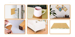 Großhandel moderne DIY Untersetzer selbst klebende Kork brett Quadrate starke Holz rücken Kork Kreis Fliesen Matte für Wand dekoration - Product Image 6