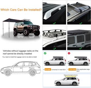 Auvent latéral pliable en PVC pour voiture <span class=keywords><strong>de</strong></span> camping, imperméable, avec lumières LED, en gros, en stock - Product Image 4