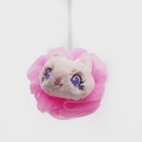 Boule de douche exfoliante pour animaux Boule d'éponge de bain réutilisable en maille Cartoon Bain douche Luffa Éponge