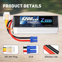Zeee Drone haute capacité 6S Lipo batterie 5200mAh 100C 22.2V UAV/drone batterie/fpv Lipo batterie
