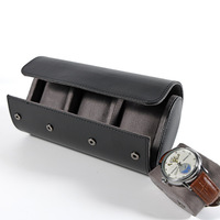 Étui de rangement pour montres en cuir PU à 3 emplacements, organiseur de montres de voyage, étui de rangement portable pour montres avec logo personnalisé, fabricant