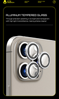 Nouveau film protecteur d'objectif d'appareil photo pour téléphone 2-en-1, couverture intégrale, verre trempé, dureté 9H, ultra-fin, pour 17 Pro Max 16 Pro
