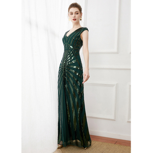 Nuevo Vestido Largo de Noche con Lentejuelas y Diamantes de Cachemira con Dobladillo en A para Mujer, Ajustado, para Fiesta, Banquete, 2026 - Product Image 5