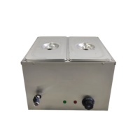 Baño María Eléctrico Comercial de Acero Inoxidable con 2 Recipientes de 1/3 GN, Calentador de Alimentos de Encimera para Hoteles, Restaurantes y Comida Rápida