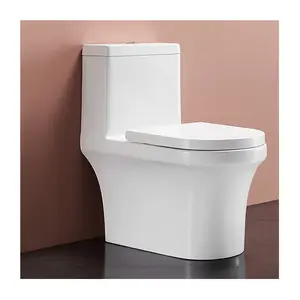 Best-Selling Hotel Modern Bathroom Sanitary Washdown Dual Flush One Piece WC White Ceramic Toilet