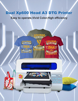 Diskon besar A3 kaus kain mesin cetak Xp600 kepala ganda A3 DTG Inkjet Printer