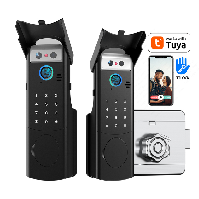 TTlock Wifi Biometric Electronic Door Lock Smart Fingerprint Automatic Waterproof Outdoor Security Digital Tuya Smart Door Lock